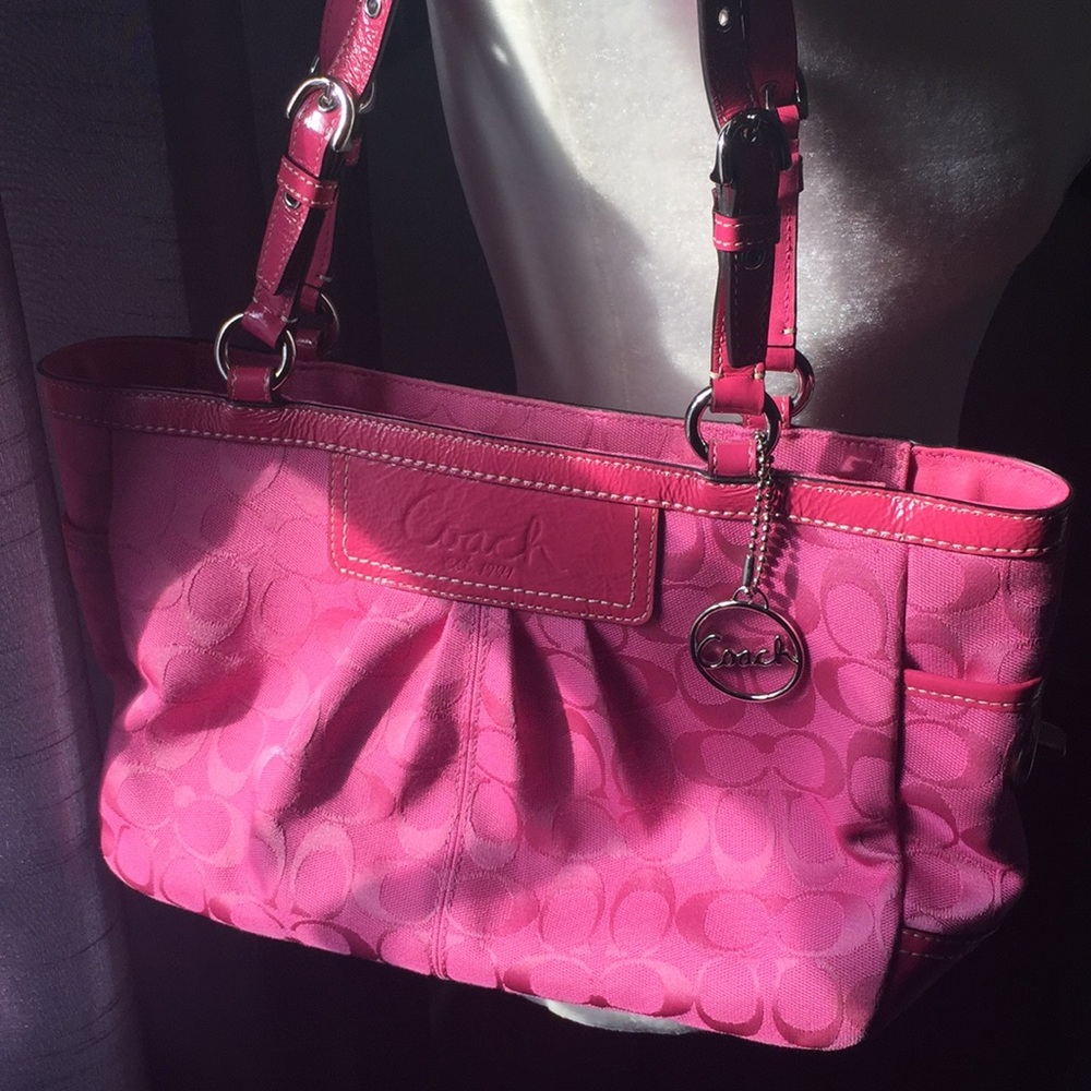 Pink Fabric Coach Bag